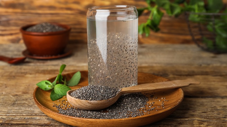 chia seeds in water