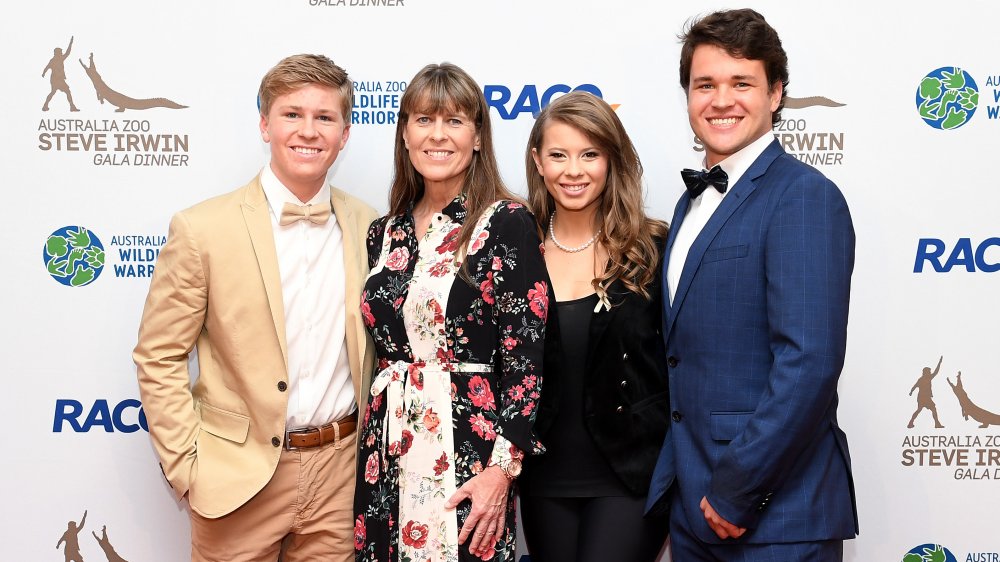 Robert, Bindi, and Terri Irwin with Bindi's husband Chandler Powell