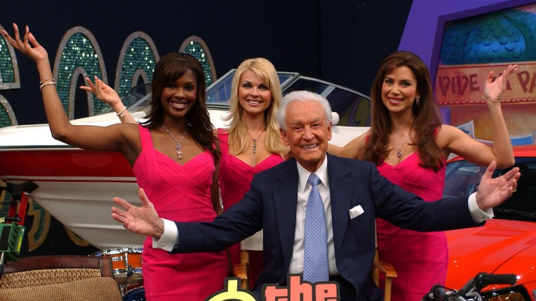 Bob Barker with three Price Is Right models