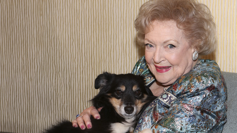 Betty White with dog