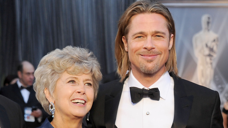 Brad Pitt and his mother Jane Pitt smiling