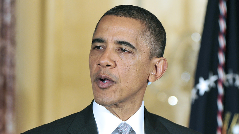 Barack Obama speaking in 2012 