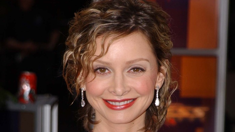 Calista Flockhart with her hair up