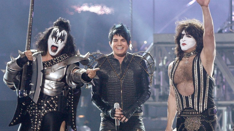 KISS and Adam Lambert performing