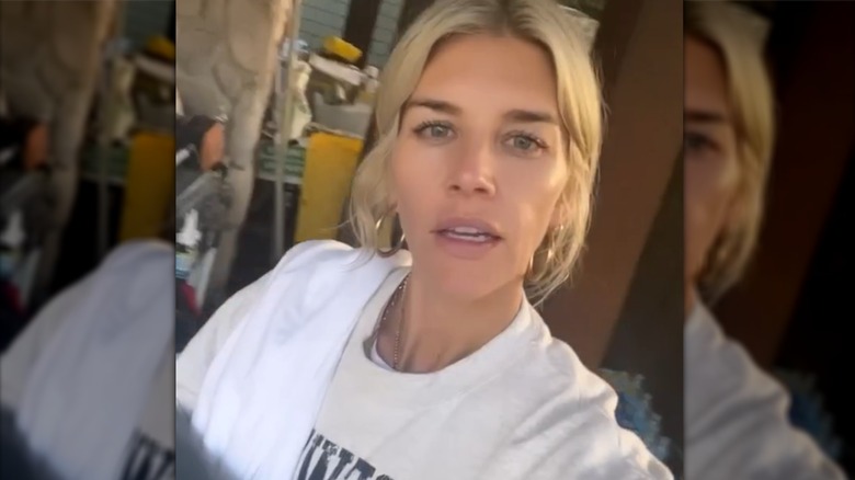 Charissa Thompson makeup-free at a ranch