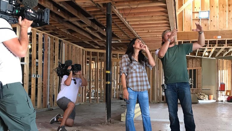 Chip and Joanna being filmed