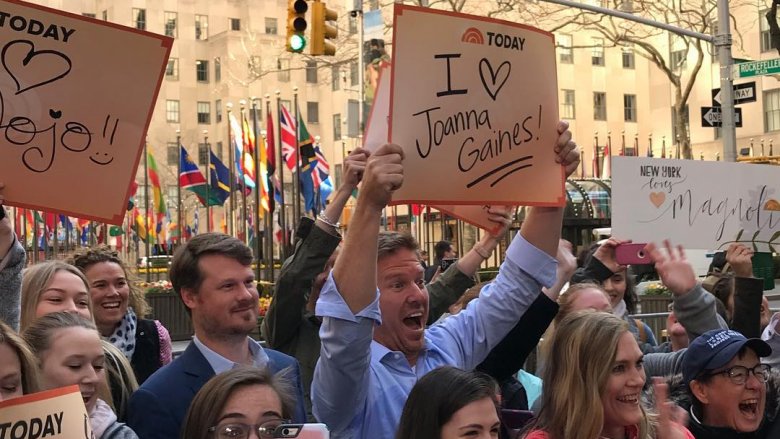 Chip holding up sign in Today show audience