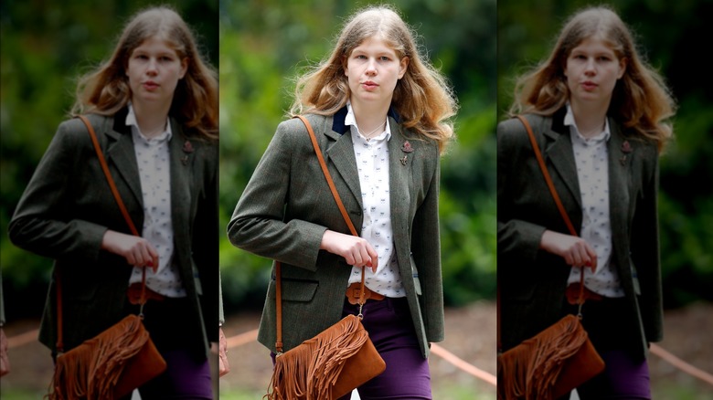 Lady Louise walking outdoors