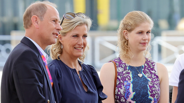 Lady Louise with Prince Edward and Duchess Sophie