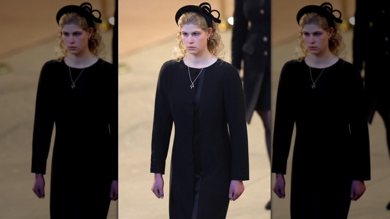 Lady Louise wearing black at Queen Elizabeth's funeral