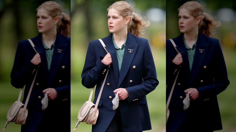 Lady Louise walking and looking to her right