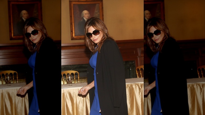 Melania Trump wearing sunglasses indoors