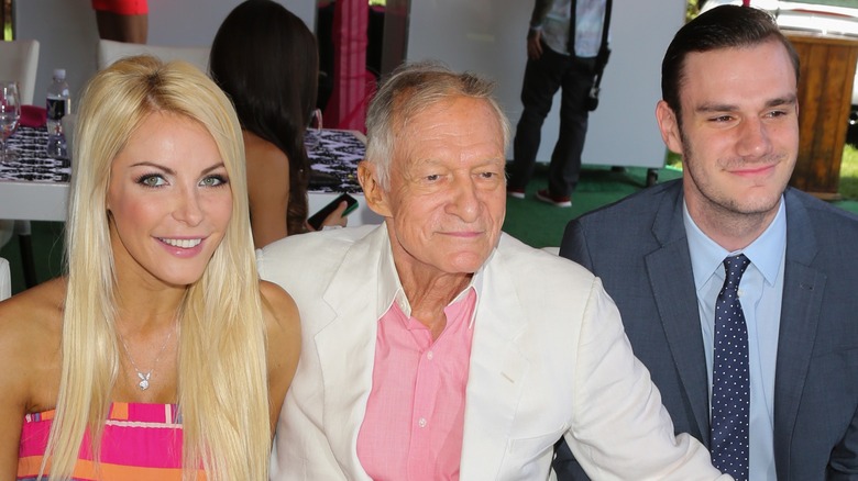 Crystal, Hugh, and Cooper Hefner together