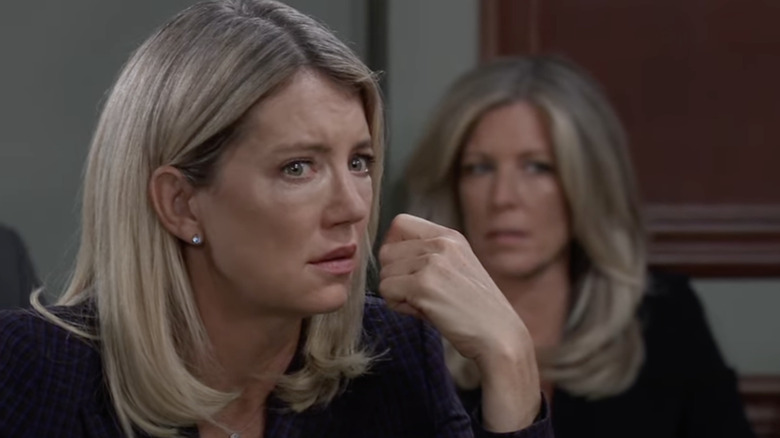 Cynthia Watros and Laura Wright acting on General Hospital