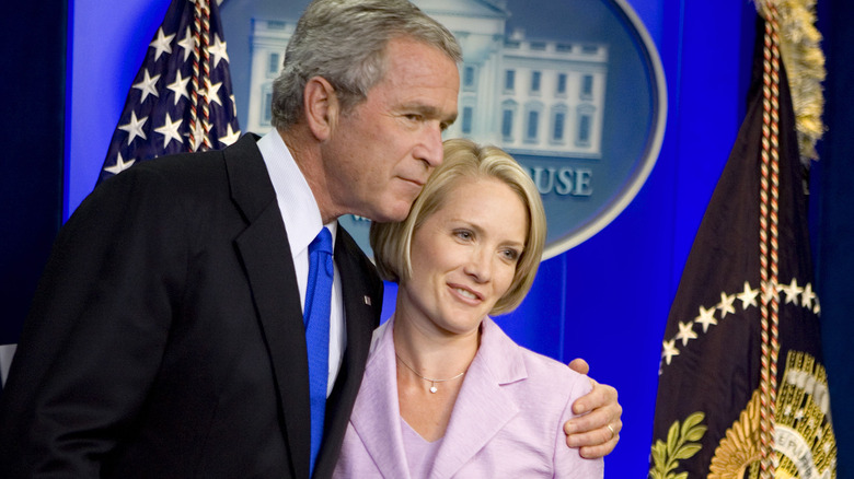 Dana Perino with President George Bush