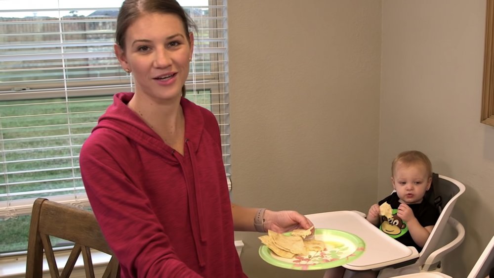 Danielle Busby holding cheese cauliflower quesadillas