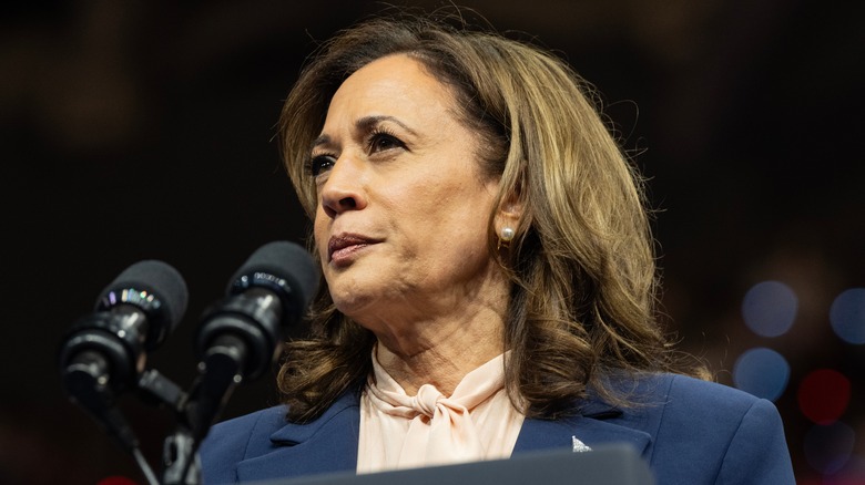 Kamala Harris at a podium