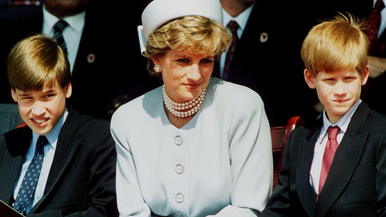 Princess Diana with sons William and Harry