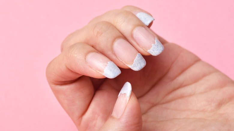 Chipped gel manicure