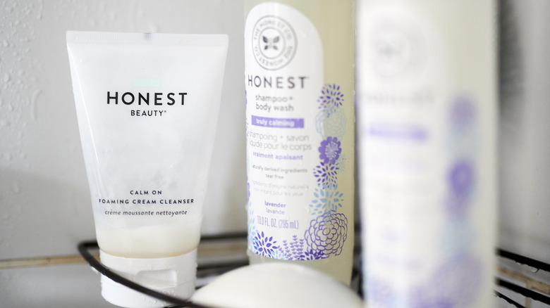 honest beauty products in shower