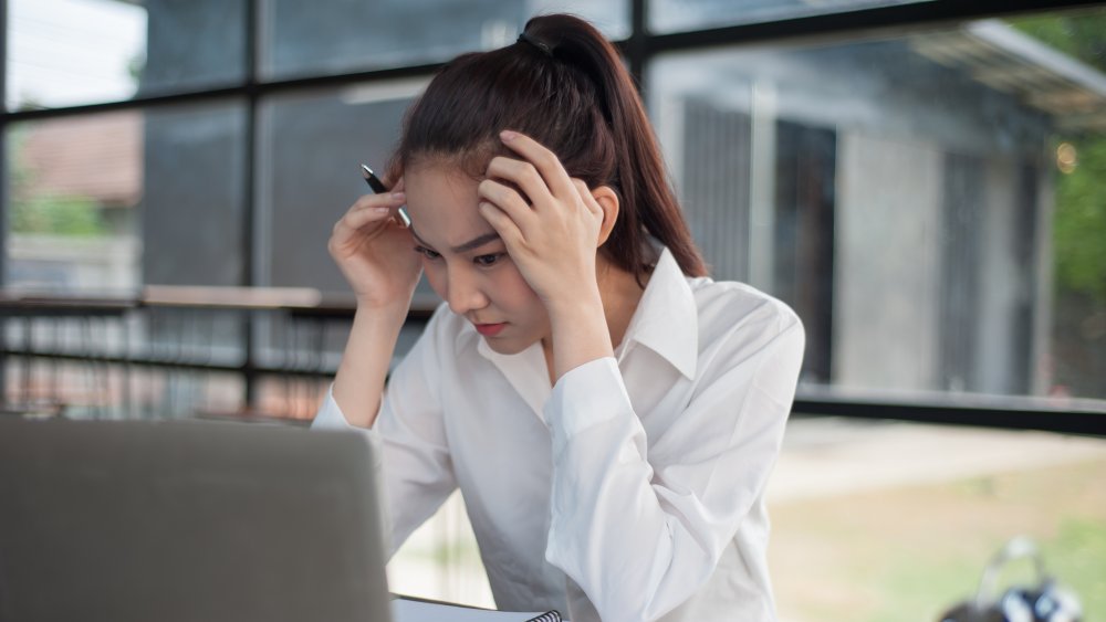 Woman with headache