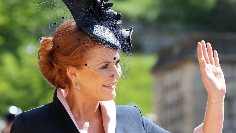 Sarah, Duchess of York arrives at St George's Chapel.