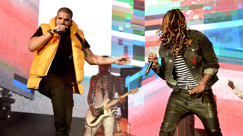 Drake and Future on stage performing
