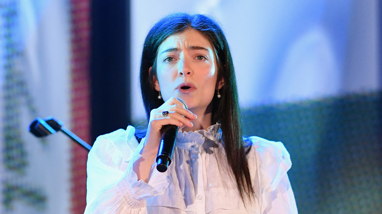 Lorde performing in concert