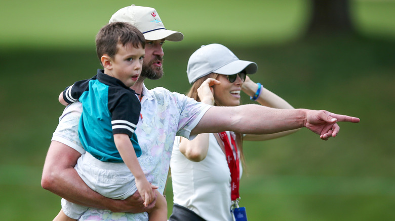 Timberlake with his son and wife Jessica Biel