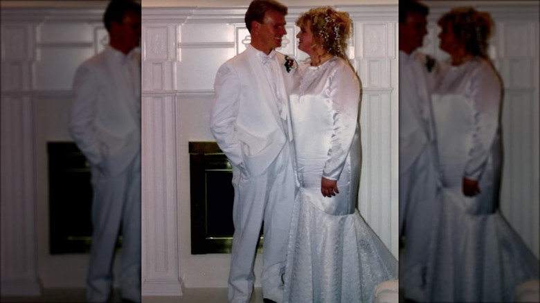 Kody and Christine Brown pose in wedding attire