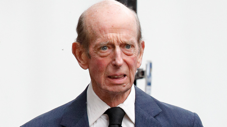 The Duke of Kent frowning  