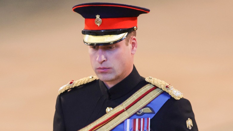 Prince William in uniform queen's funeral 