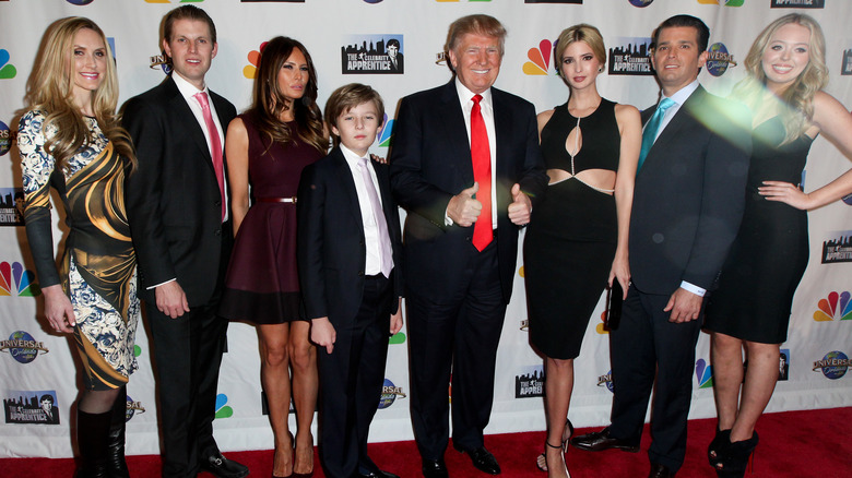 The Trump family standing together