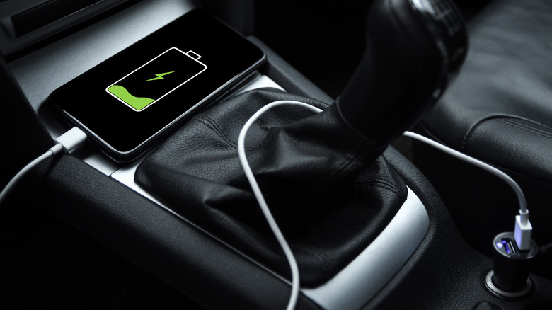 Phone charging in car