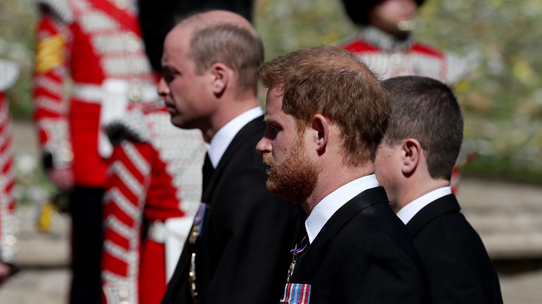 Prince Harry at Prince Philip's funeral