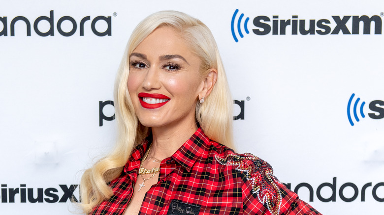 Gwen Stefani wearing red lipstick