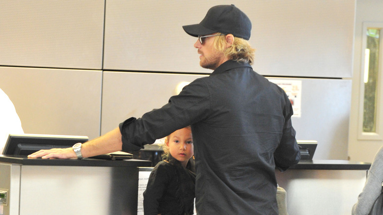 Gabriel Aubry and Nahla Aubry wearing black 