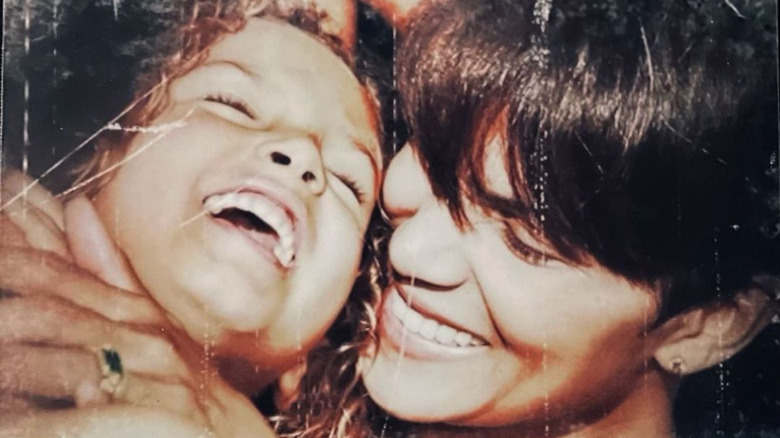 Halle Berry hugging her daughter