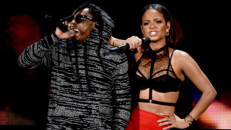 Christina Milian and Lil Wayne perform