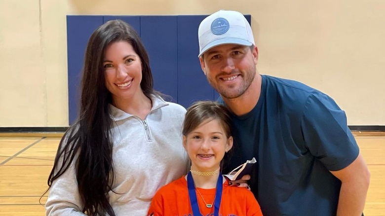 JJ Lane with wife Kayla Hughes and daughter Gemma