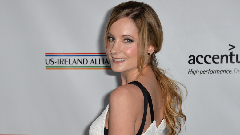 Joanne Froggatt turned to left, smiling