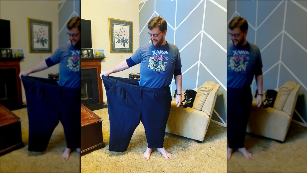 Justin McSwain in weight-loss pants