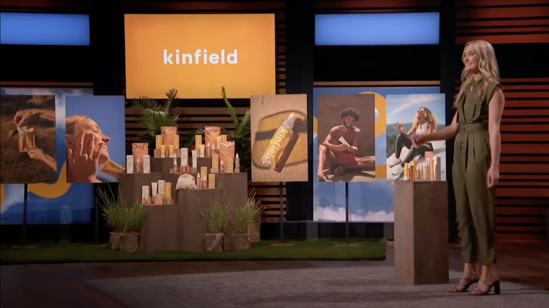 Nichole Powell showing off Kinfield products