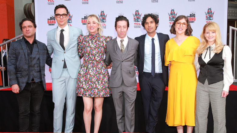 The Big Bang Theory cast posing together at premiere