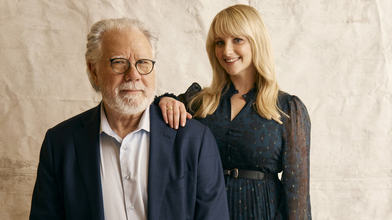 John Larroquette and Melissa Rauch posing together