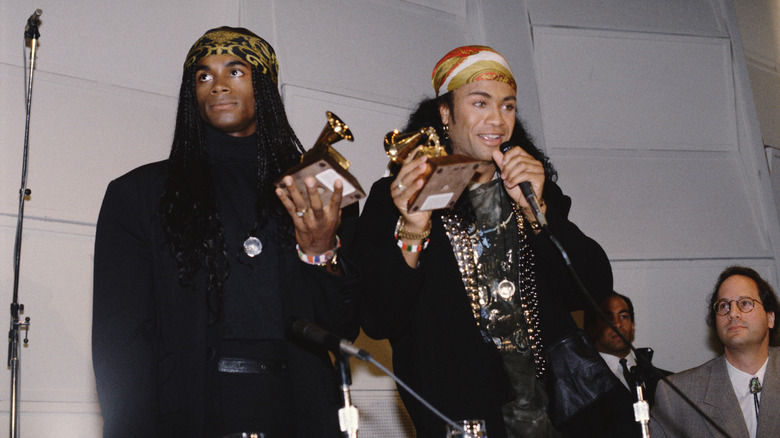 Milli Vanilli with their Grammys