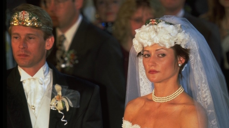 Bart Conner and Nadia Comaneci at their wedding in Bucharest