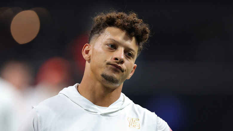 Patrick Mahomes frowning