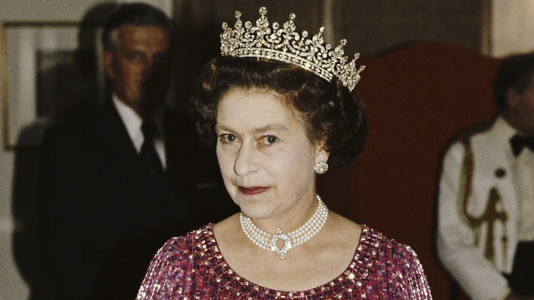 Middle-aged Queen Elizabeth II closeup