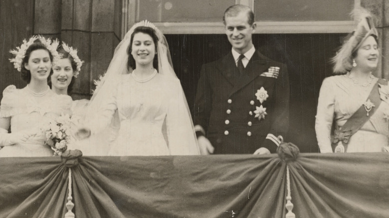 Queen Elizabeth on her wedding day 